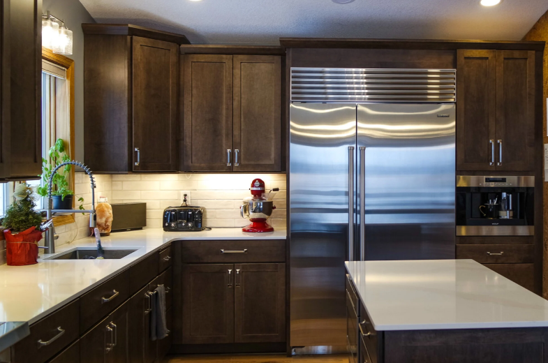 Brown Shaker Kitchen Cabinet